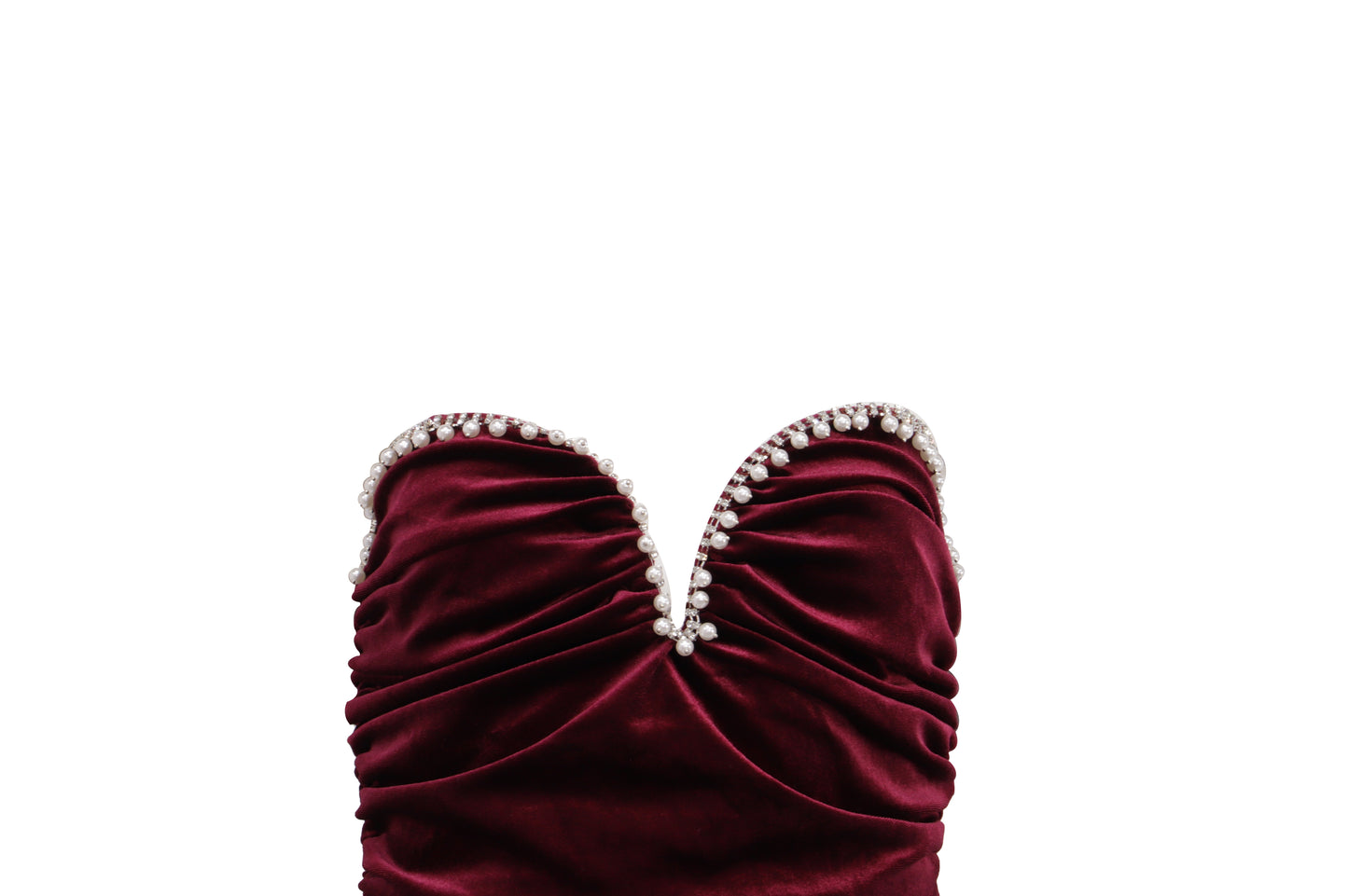 The Burgundy Velvet Crystal Gown — 'The Bravo Premiere'