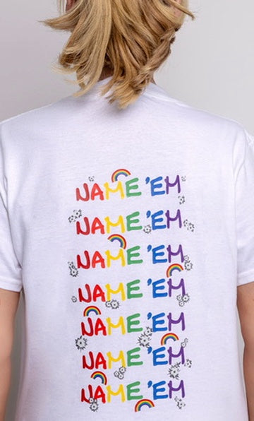 Name'em Rainbow – Womans White T-Shirt