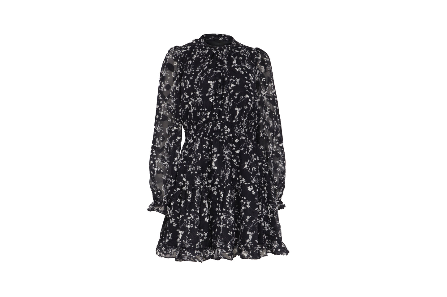 The Black Floral Smocked Mini — 'The Picnic'