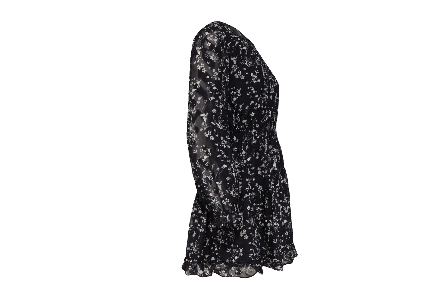 The Black Floral Smocked Mini — 'The Picnic'