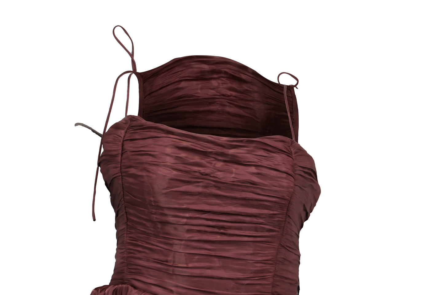 The Iridescent Burgundy Tiered Maxi