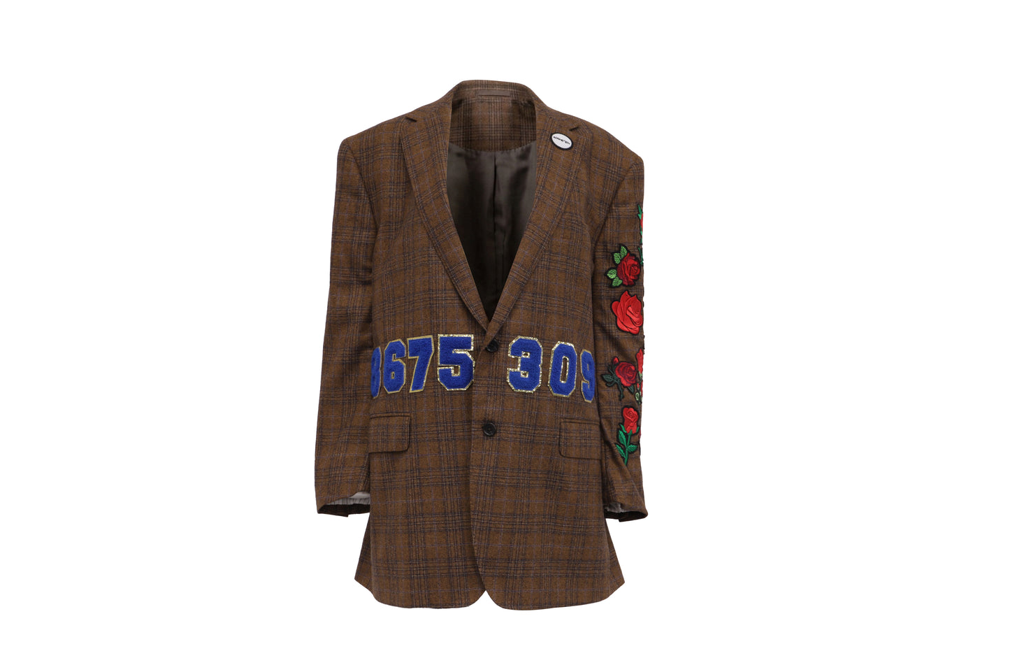 NBJ The Hotline — '8675 309' Plaid Rose Blazer
