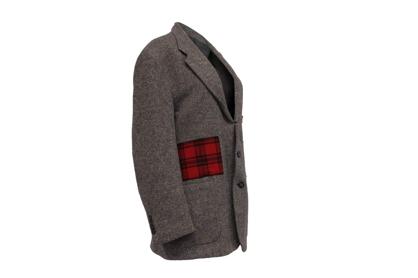 NBJ The Heritage — Brown Herringbone Plaid-Pocket Blazer