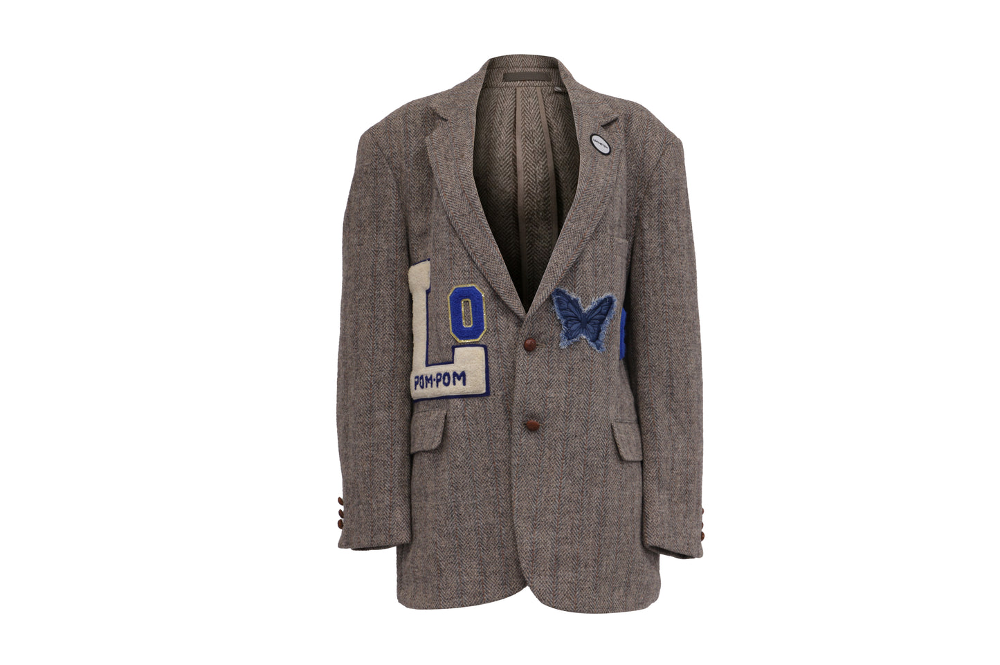 NBJ The Lover — Brown Herringbone 'LOVE' Blazer