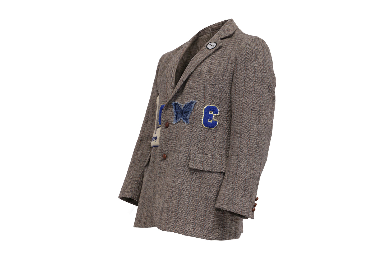 NBJ The Lover — Brown Herringbone 'LOVE' Blazer