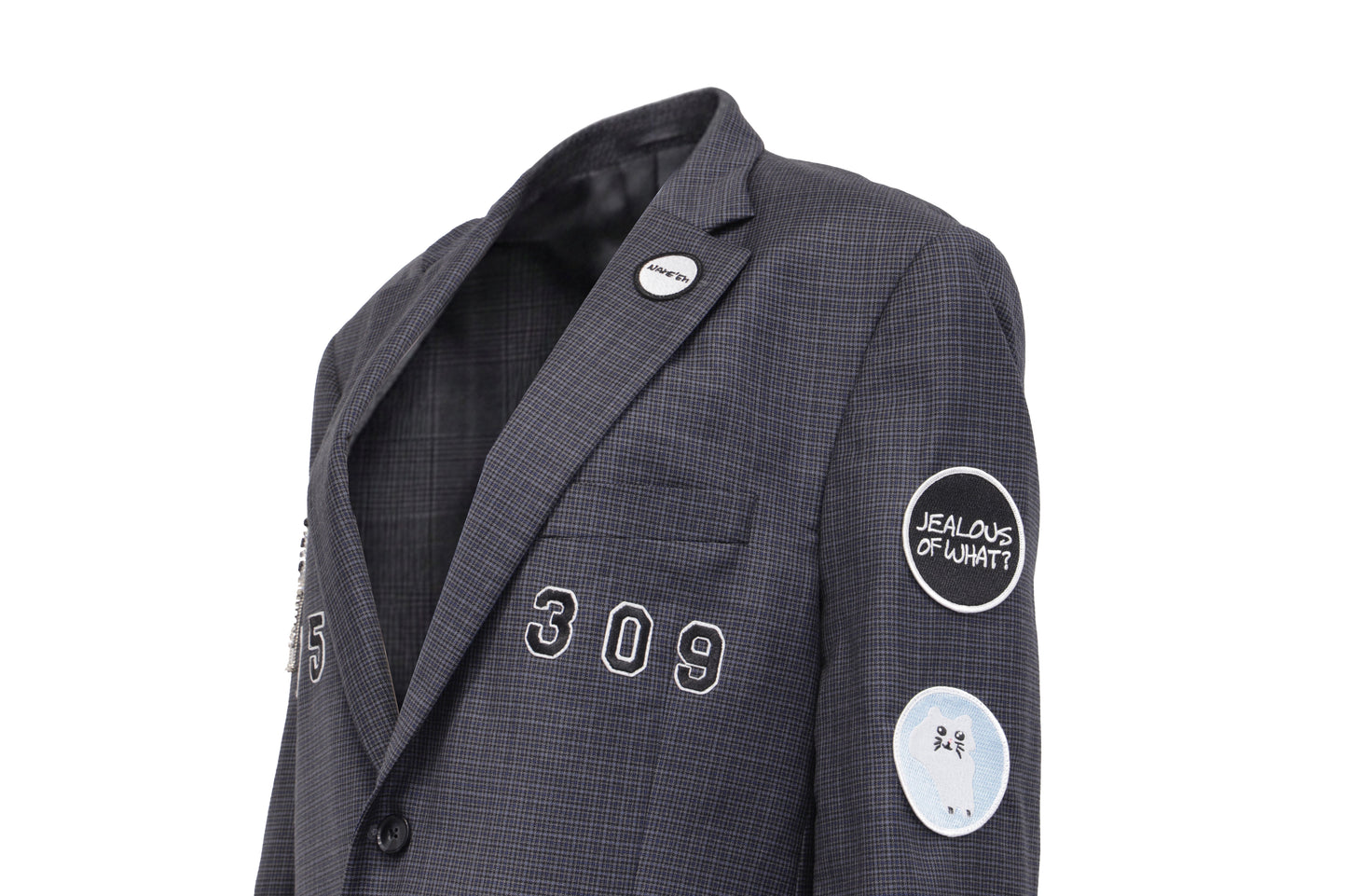 NBJ The Hotline Noir — Charcoal '8675 309' Crystal Blazer