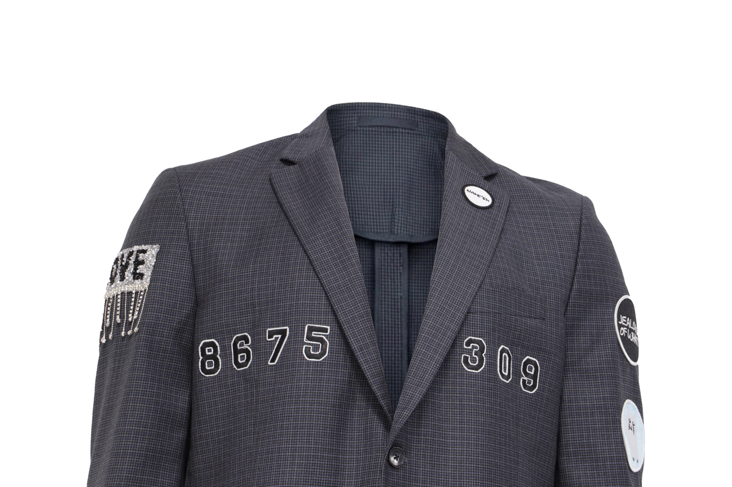 NBJ The Hotline Noir — Charcoal '8675 309' Crystal Blazer