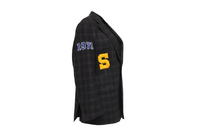 NBJ The Captain — Black Tartan 'B' Varsity Blazer