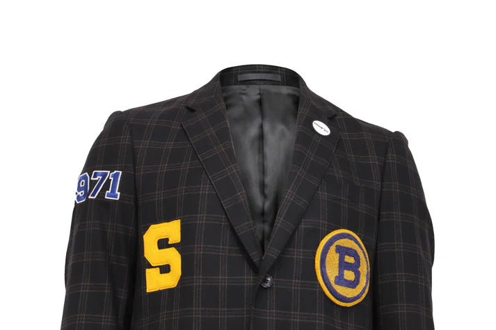 NBJ The Captain — Black Tartan 'B' Varsity Blazer