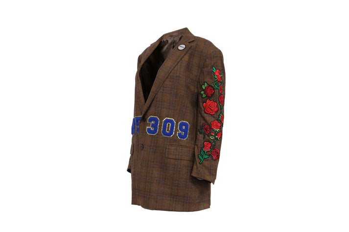 NBJ The Hotline — '8675 309' Plaid Rose Blazer