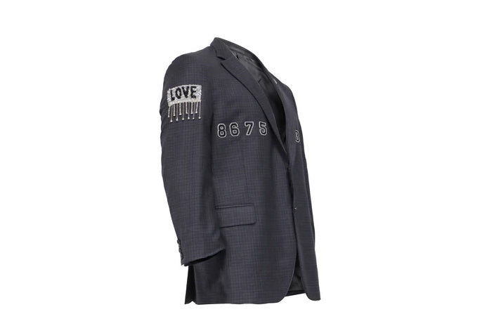 NBJ The Hotline Noir — Charcoal '8675 309' Crystal Blazer