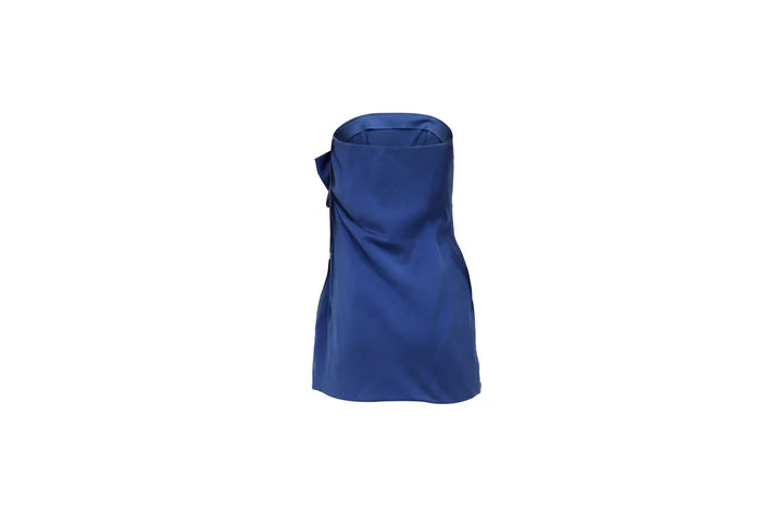 The Cobalt Rosette — Strapless Mini
