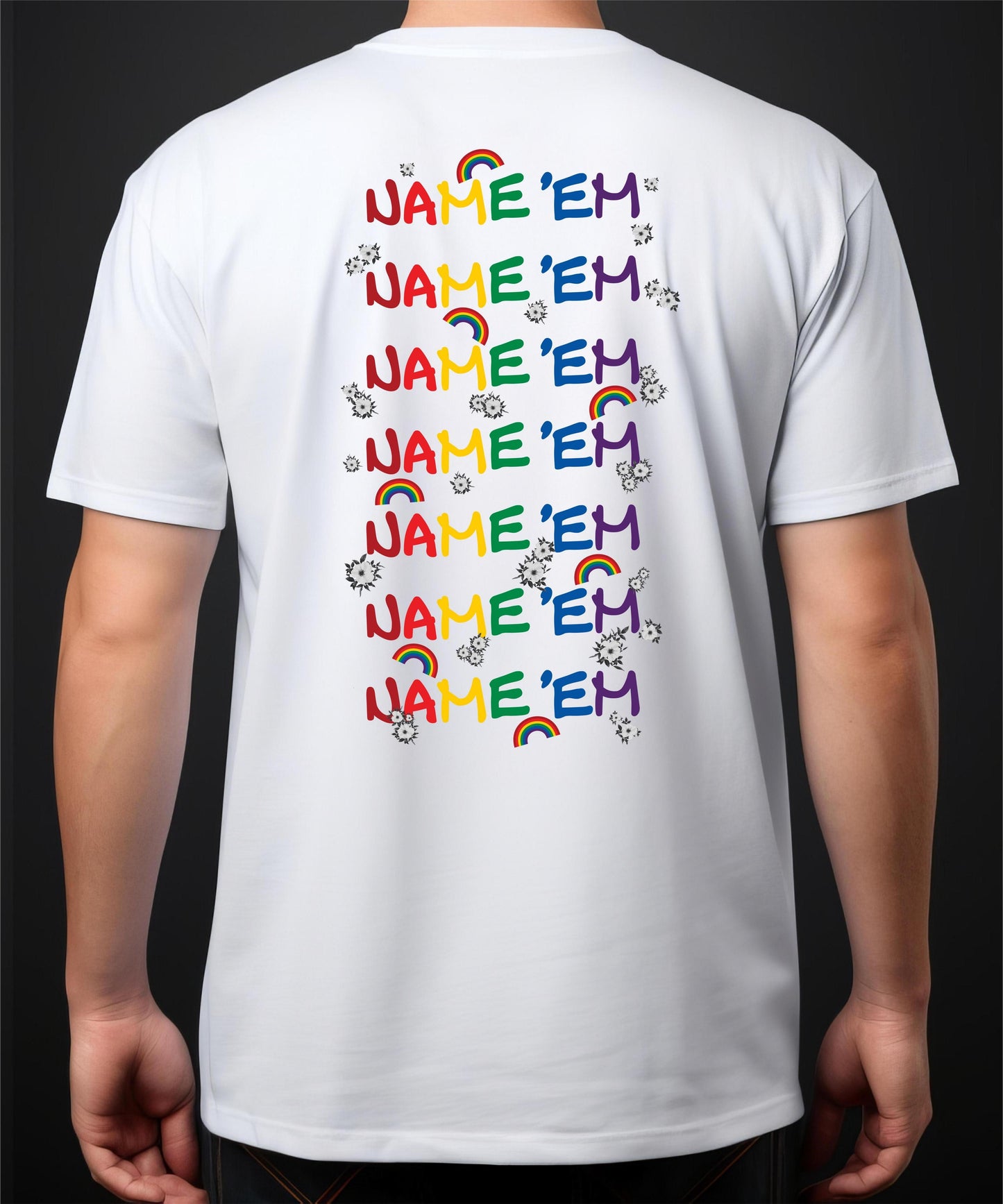 Name'em Rainbow – Womans White T-Shirt