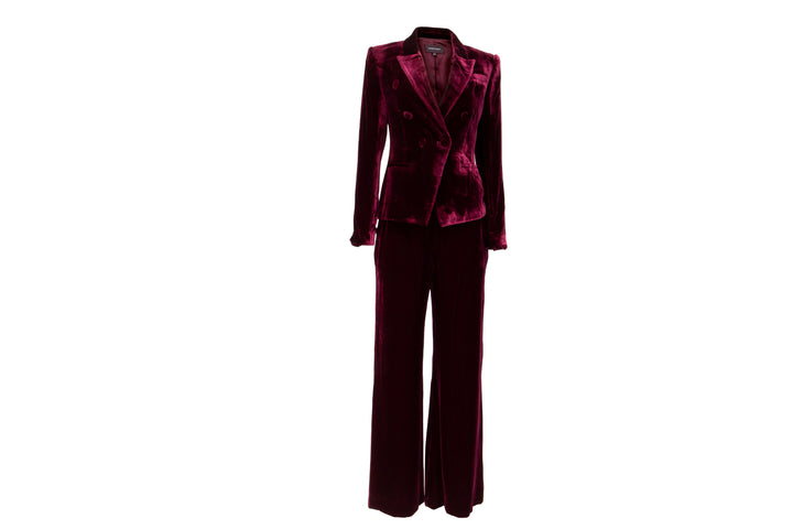 The Burgundy Velvet Power Suit