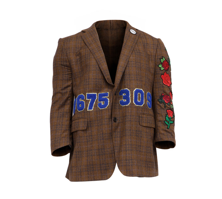NBJ The Hotline — '8675 309' Plaid Rose Blazer
