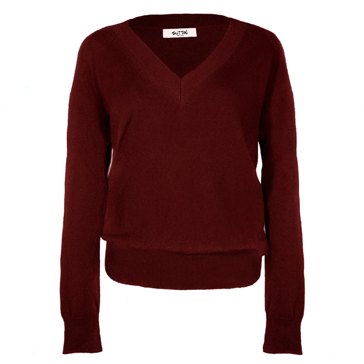 Deep V Neck Cashmere Sweater Light Gray