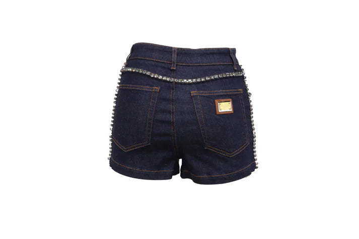 Dolce & Gabbana Crystal Denim Shorts — 'The Spotlight'