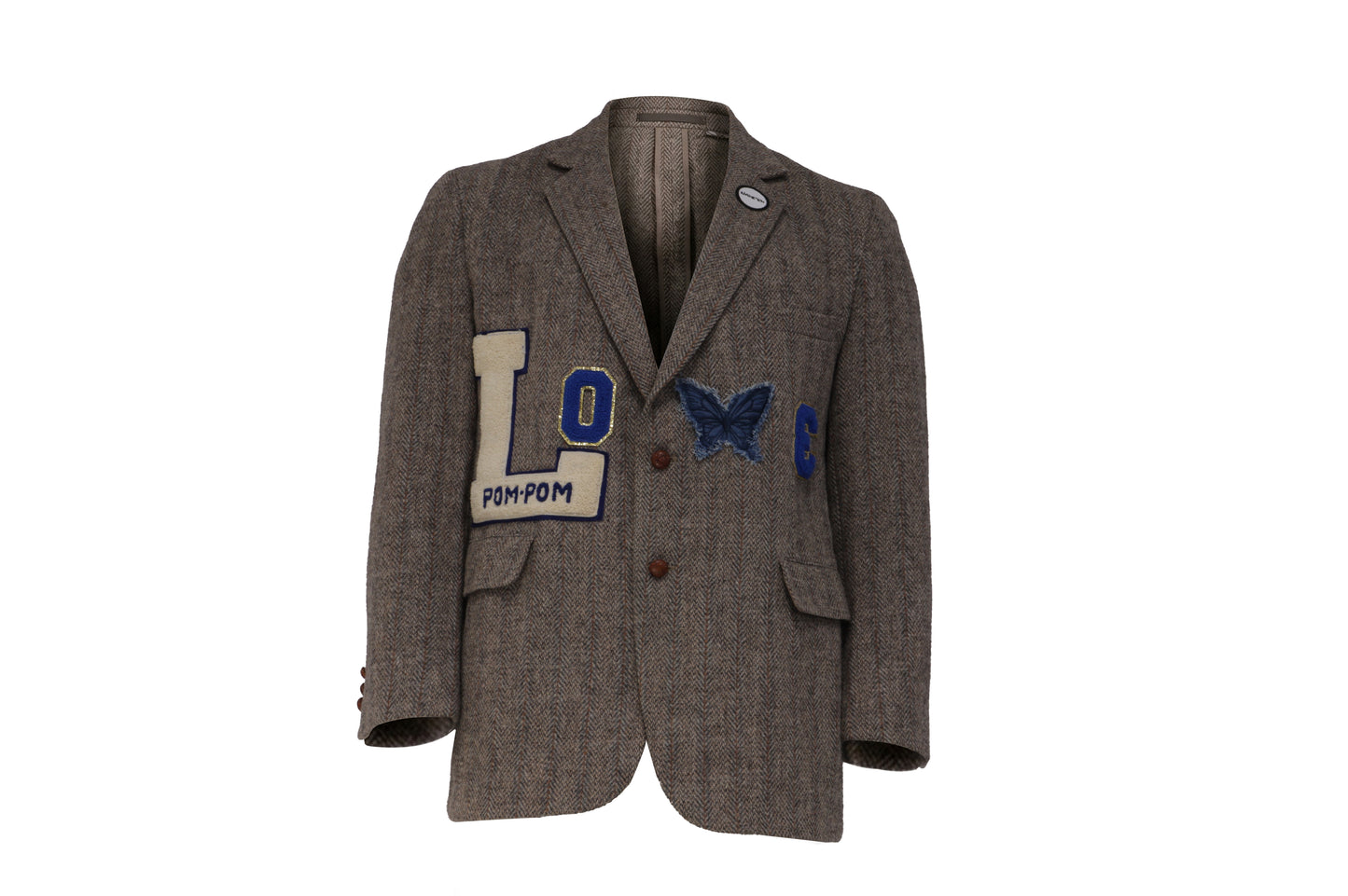 NBJ The Lover — Brown Herringbone 'LOVE' Blazer