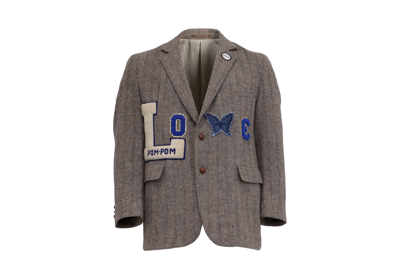 NBJ The Lover — Brown Herringbone 'LOVE' Blazer