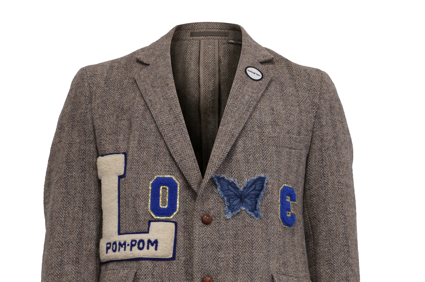 NBJ The Lover — Brown Herringbone 'LOVE' Blazer