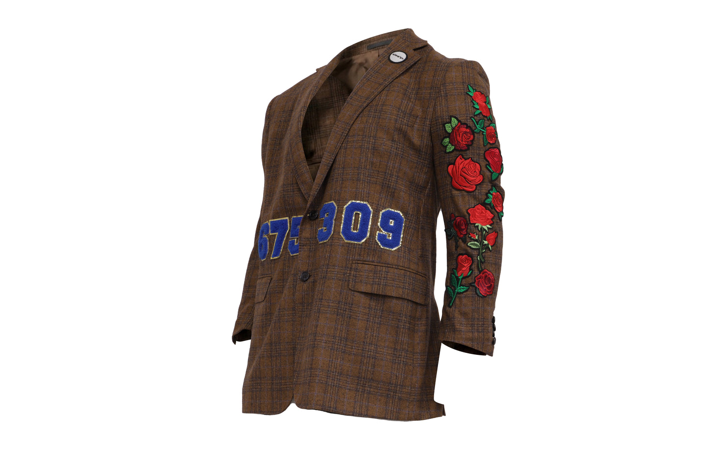 NBJ The Hotline — '8675 309' Plaid Rose Blazer