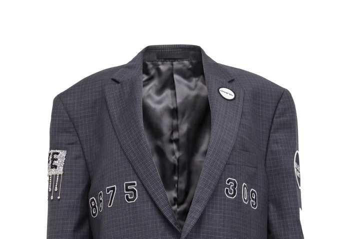 NBJ The Hotline Noir — Charcoal '8675 309' Crystal Blazer