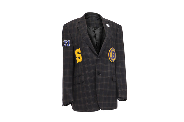NBJ The Captain — Black Tartan 'B' Varsity Blazer