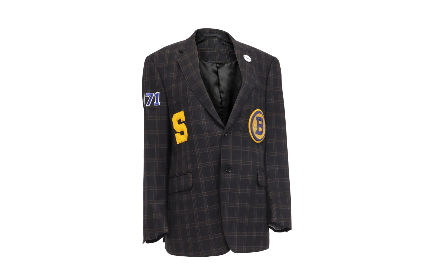 NBJ The Captain — Black Tartan 'B' Varsity Blazer