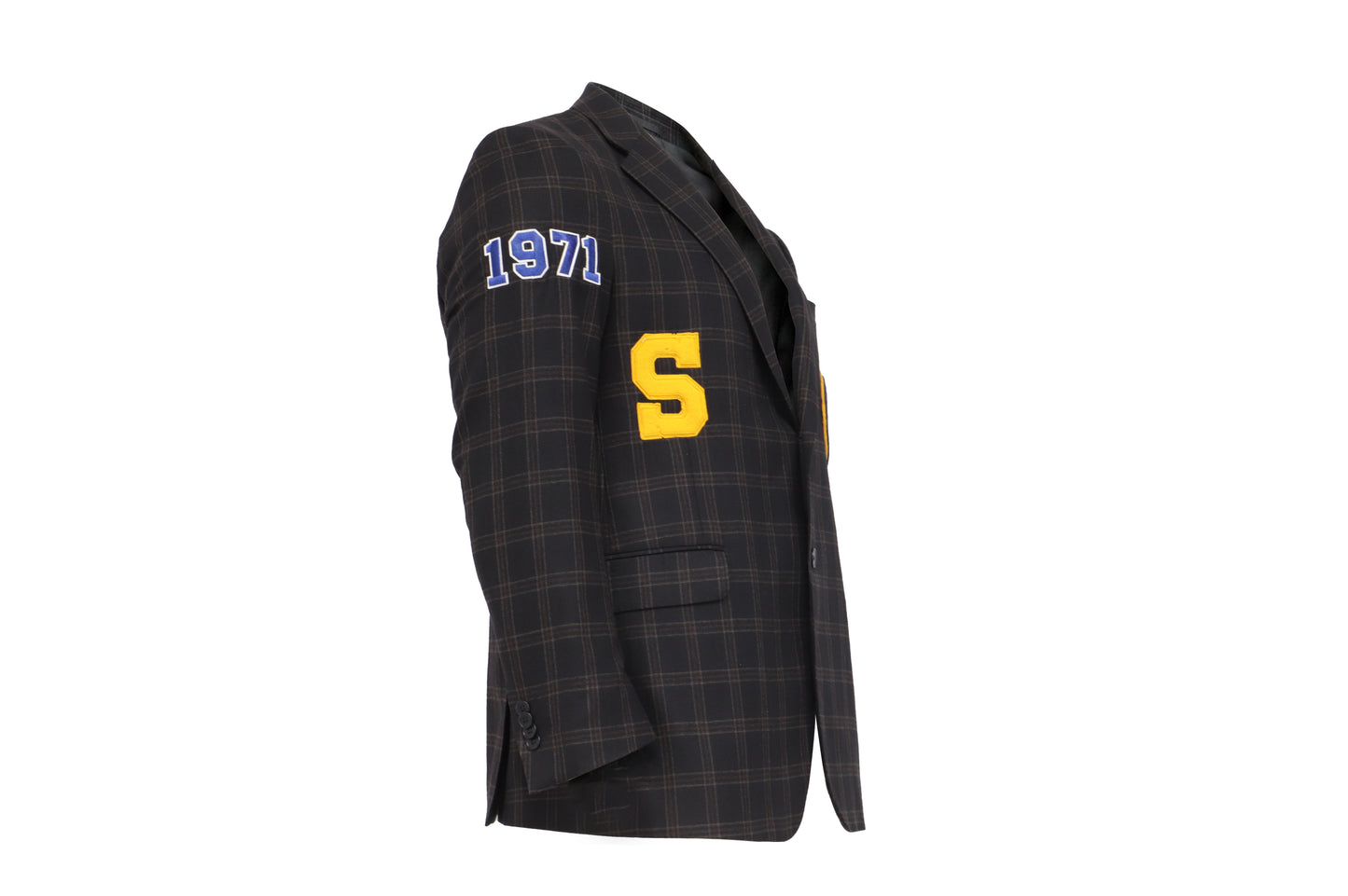 NBJ The Captain — Black Tartan 'B' Varsity Blazer