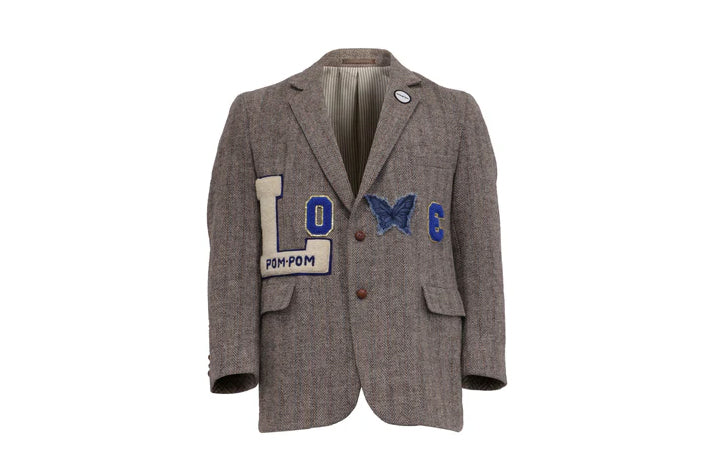 NBJ The Lover — Brown Herringbone 'LOVE' Blazer