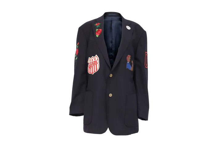 NBJ The Matriarch — Navy Wool 'MOTHER' Patch Blazer