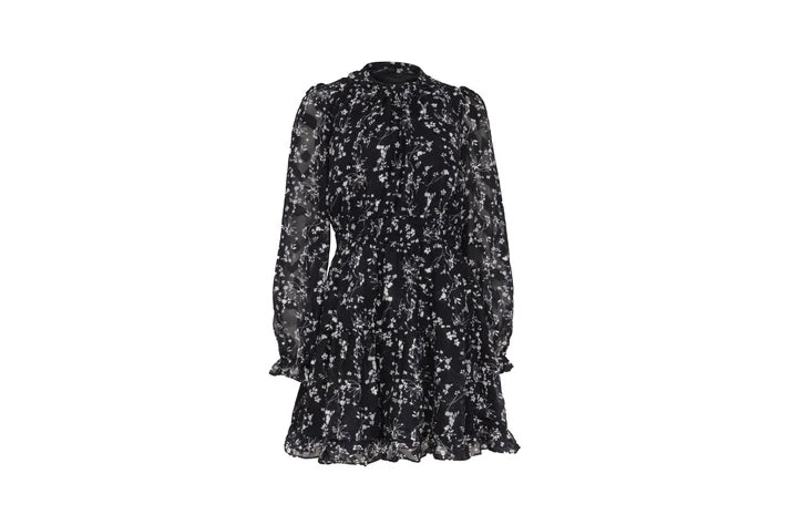 The Black Floral Smocked Mini — 'The Picnic'