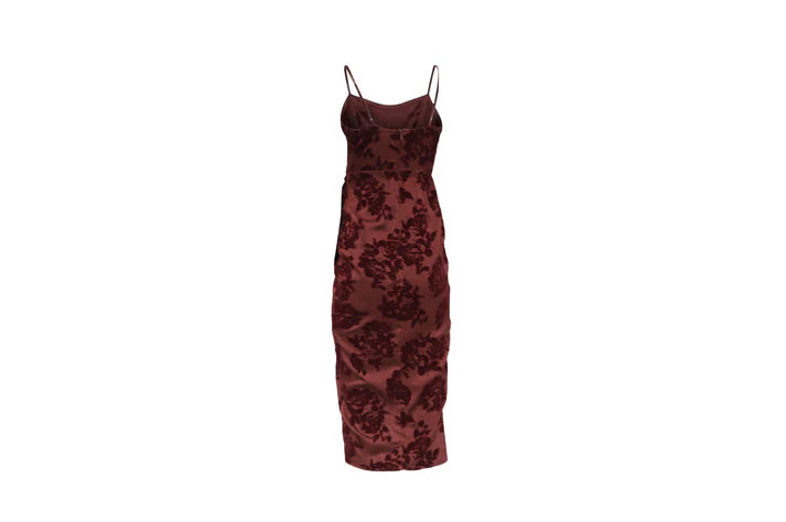 The Burgundy Velvet Rose Slip Dress