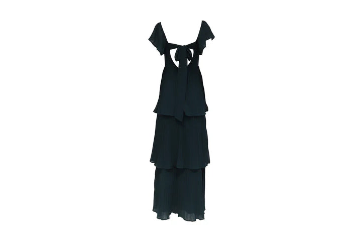 The Forest Green Tiered Flutter Gown