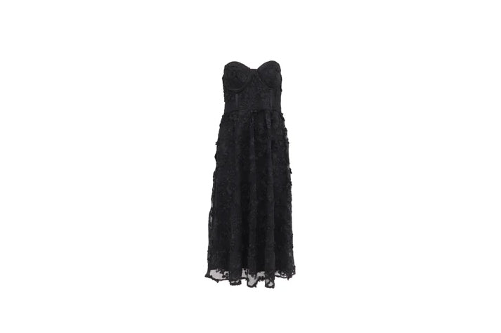The Black Lace Tea-Length Dress — 'The Old Hollywood'