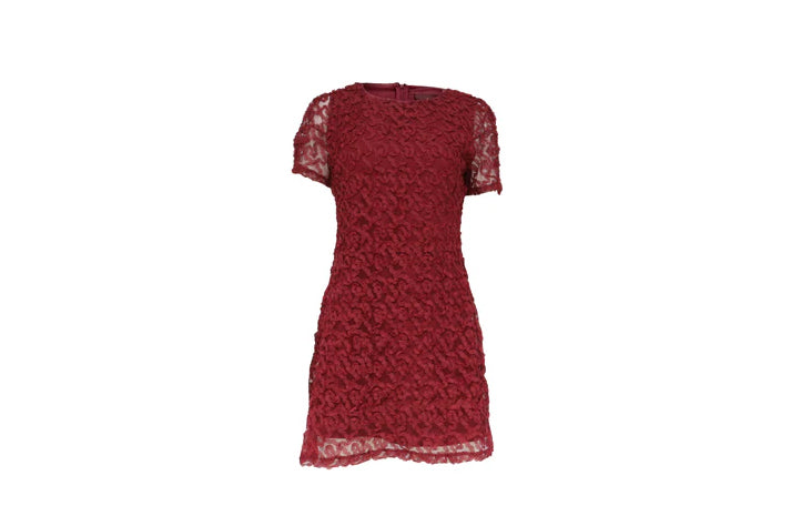 short red lace dress with sleeves Buy Mini for Holiday Parties and Events – Sutton Green Label Size:9 yrs and delicate scallop trims Short Wedding Dresses For PROM20.25