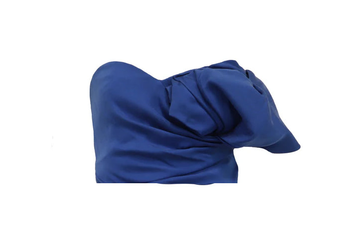 The Cobalt Rosette — Strapless Mini
