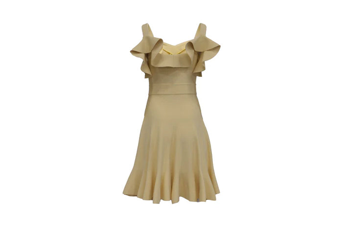 The Cream Architectural Ruffle Dress