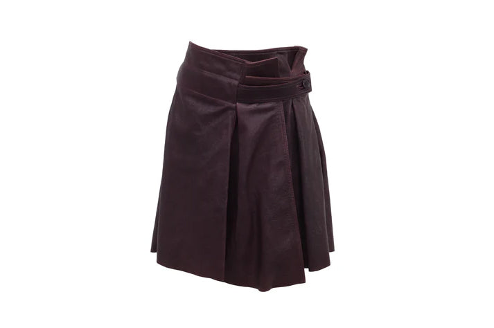 The Oxblood Leather Skirt — 'The Power Lunch'