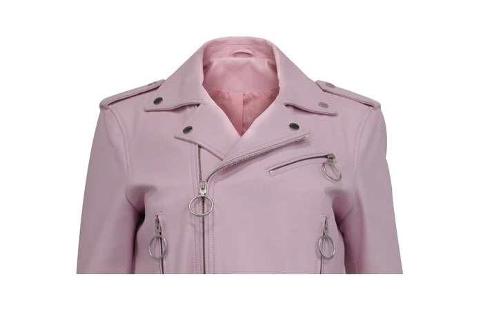 The Pastel Pink Moto Jacket — 'The Sutton Moto'