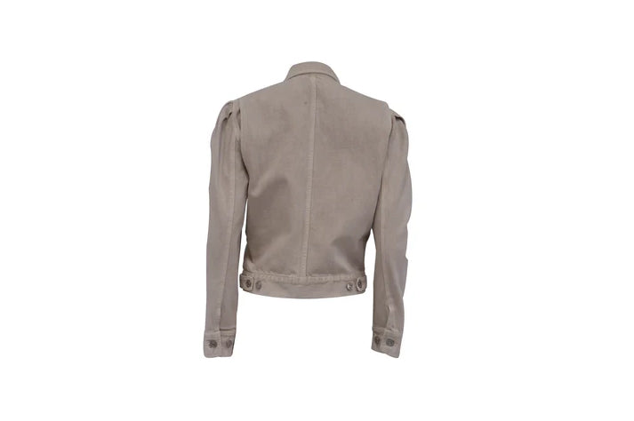 The Stone Puff-Shoulder Cropped Jacket